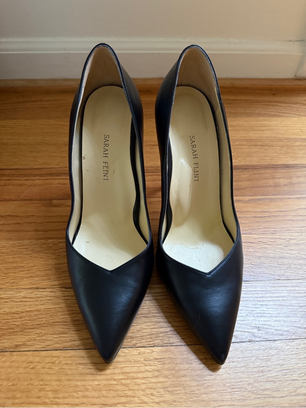 Sarah Flint Perfect Pump 100 Black Leather 4" Heel 40.5 US 9.5 Original Bags Box - Picture 6 of 12